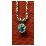 14k. Yellow Gold 15in. Necklace w/ 1 Carat