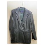 Denim & Co Leather Green Coat Medium