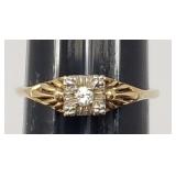 Sz.6 14k Yellow Gold Ring with Diamond 2.00 Grams