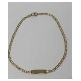 9.5in. 10k. Yellow Gold I.D. Bracelet 2.98 Grams