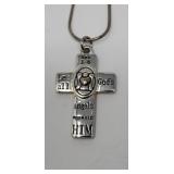 15in. Sterling Silver Cross Italy Necklace 11.32