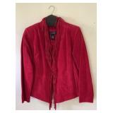 Red Suede Leather Coat, Small