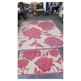 Large Floral Outdoor Rug 130 x 96 inches ,