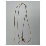 14in. 14k. Yellow Gold Necklace .90 Grams