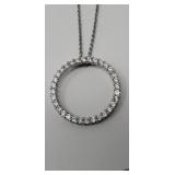 18in. 925 Sterling Silver Necklace with CZ