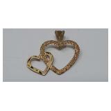 14.k Gold Heart Pendant. 50 Grams