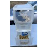 Plastic Tote 3 Drawers w Contents