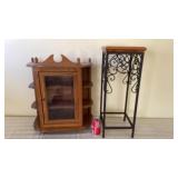 Hanging Wooden/Glass Knickknack Cabinet,