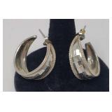 925 Sterling Silver Hoop Earrings 5.21 Grams