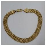 7in. 14k. 585 Yellow Gold Bracelet 3.33 Grams
