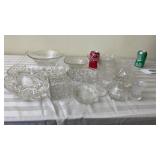 Cut Clear Glass Serving Trays, Toothpick Holders,