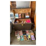 Wicker/ Wooden Latch Box Full of Books