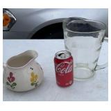 Pitchers Clear Glass, Hand Painted in Portugal