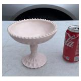 Vintage Shell Pink Milk Glass Compote or Candy