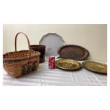Heavy Copper Tray , Serving Trays, Baskets