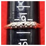 14K Wedding Band Size 9 Missing Center Stone.