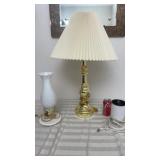 Early vintage milk glass vanity lamp, table lamp