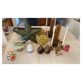 Metal Star , Hand-painted Vase and Pitcher, Brass