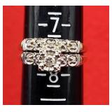 14K Wedding Ring Set Size 7.5  Diamond Tested.