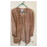 Newport News Suede Leather Tan Coat , Medium