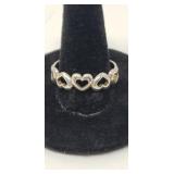 Sz.10.5 925 Thailand Sterling silver Heart Ring