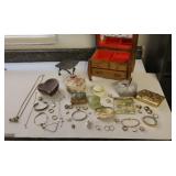 Jewelry Boxes,  Bags & Costume Jewelry