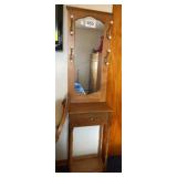 Wooden Hat Rack , Porcelain Knobs on Brass