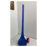 Mid Century Cobalt Long Neck Vase Made in