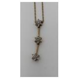 17in. 14k. Yellow Gold with Diamonds Necklace
