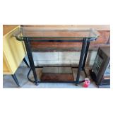 Metal Glass Stand, 27H x 13 W x 35 L inches