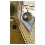 Contemporary Meta and Wood Arc Lamp