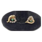 14k. Yellow Gold with Emerald & Diamond Accents