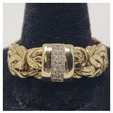 Sz.11 14k. Yellow Gold Turkish Ring 3.42 Grams