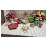 Fenton Opalescent Vase , Glass Basket Germany,