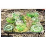 Pink and green depression some cracked chipped