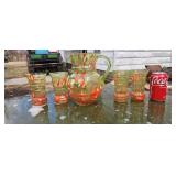 Czechoslovakia pitcher and glasses