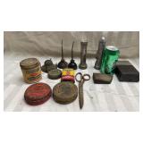 Vintage Metal Cans, Oil Cans Flashlights