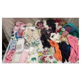 Lot of  kerchiefs, gloves scarves