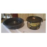 Granite dish pan, granite lidded pan