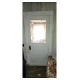 Old wood house door.