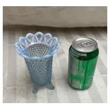 Blue Footed Opalescent Vase