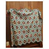 80 x 69 Quilt .  Needs Some Repair and Stains on