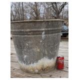 Large galvanized bucket.