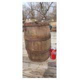 Old  wood powder keg rough shape.