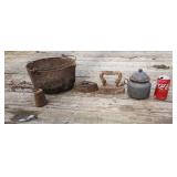 Old cast-iron items & Porcelain rough shape.