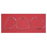 3 .925 Sterling Bracelets  8.07g