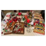 Tote Full Christmas Decorations, Vintage Lights