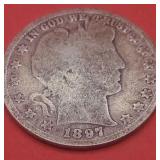 1897 Barber Silver Half Dollar