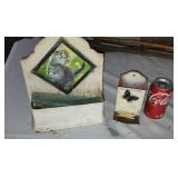 Old tin Comcast and old tin match safe