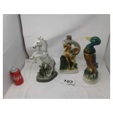 JIM BEAM WHISKEY DECANTERS:empty